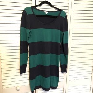 Nordstrom BP Green & Navy Striped Sweater Dress